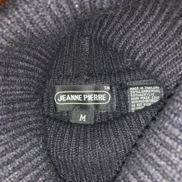 Jeanne Pierre Wool-blend turtleneck black sweater Size M - Picture 4 of 12